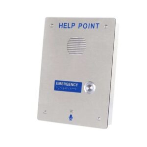 Borne appel urgence Help Point avec caméra vidéo et bouton PMR pour arrêt de bus