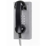 Téléphone anti-vandalisme gris Mesitel A2S Voice boîtier acier clavier métal pour prison